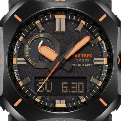 Pre-owned Casio Outdoor Pro Trek Solar Powered Triple Sensor Word Time : Prw-6900yl-5