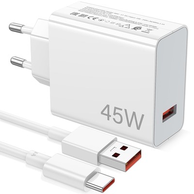 45W Caricatore Rapido Adattatore USB per Redmi Note 14 Pro 14 13 12 POCO (W7k)