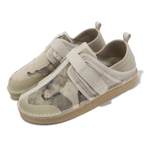 

Мужские повседневные туфли без шнуровки Clarks Trek Taiyo Off White Camoflage Khaki 26166286, Trek Taiyo