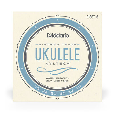 D'Addario EJ88T-6 Nyltech Ukulele Strings, 6-String Tenor