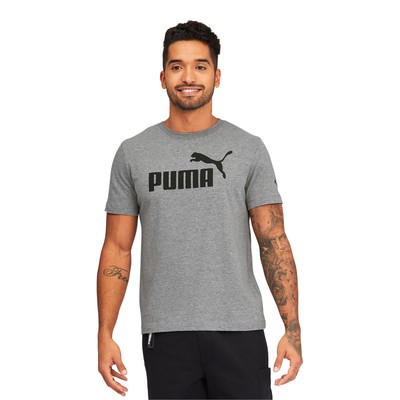 

Мужская футболка Puma среднего серого цвета с логотипом Heather ESS, Medium gray heather