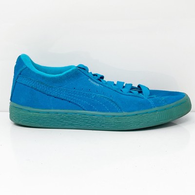 Puma Boys Suede Iced Fluo 364390 02 Синяя повседневная обувь Кроссовки Размер 3,5 C