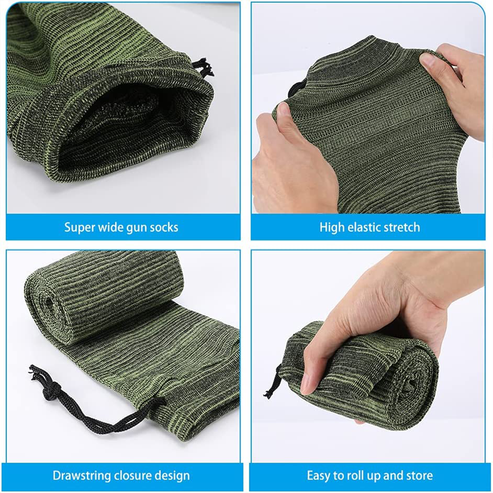 2 Packs Gun Socks Silicone Treated Sleeve Shooting Cover for Guns