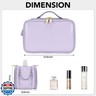 Travel Makeup Bag Women's Large Capacity Cosmetic Portable Organizer Large Opening Waterproof Storage Toiletry Bags Vertical Free-Standing Brush Holder for Easy Access Purple