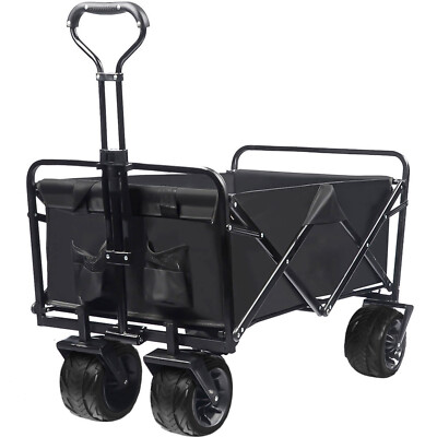 Collapsible Heavy Duty Wagon Cart Outdoor Folding Utility Camping Garden Beach 