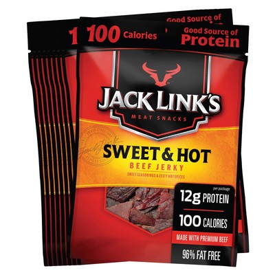 Beef Jerky, Sweet & Hot, Spicy Meat Snack for Lunches   12g of Protein and 10...