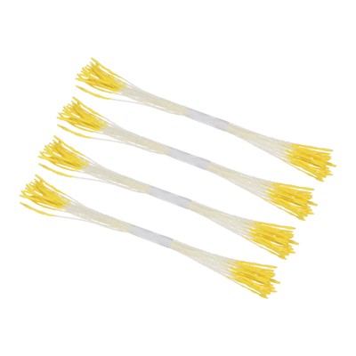 100-Pack Mini Double Heads Artificial Flower Stamen Pistil [Yellow]