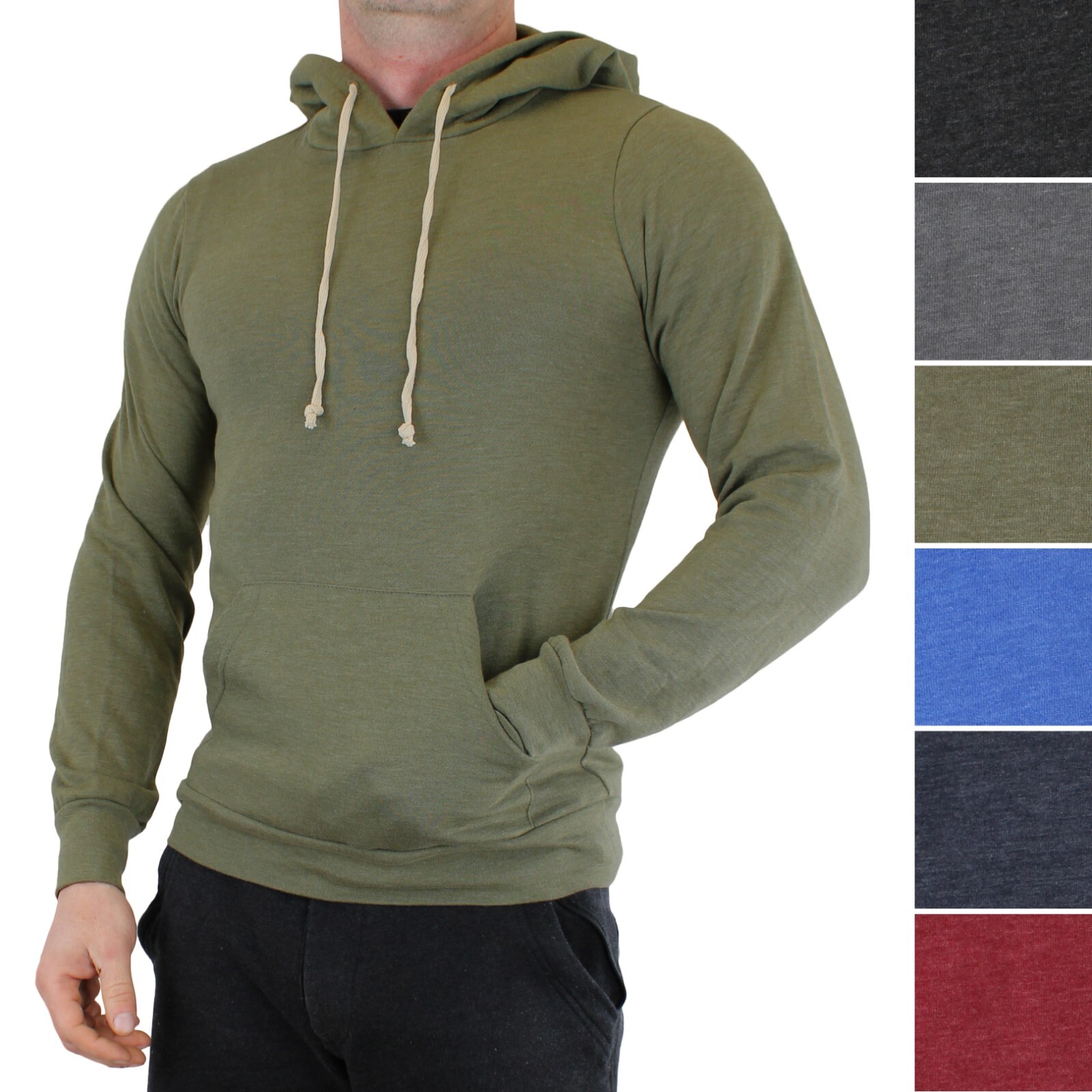 True Classic Men's Hoodie Sweatshirt Athletic Fit Poly/Cotton Fleece, Lined Hood