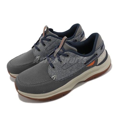 

Skechers Bucknell-HAWN Grey Navy Men Casual Lifestyle Shoes Sneakers 210565-GYNV, Серый, Bucknell-hawn