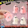 Minatee 4 Pieces Large Pink Halloween Ghost Candles Cute Pastel Spooky Goth Decor Burning Scented Wax Candles Gifts for Boo Basket Stuffers Halloween Room Table Indoor Decorations, 2 Style