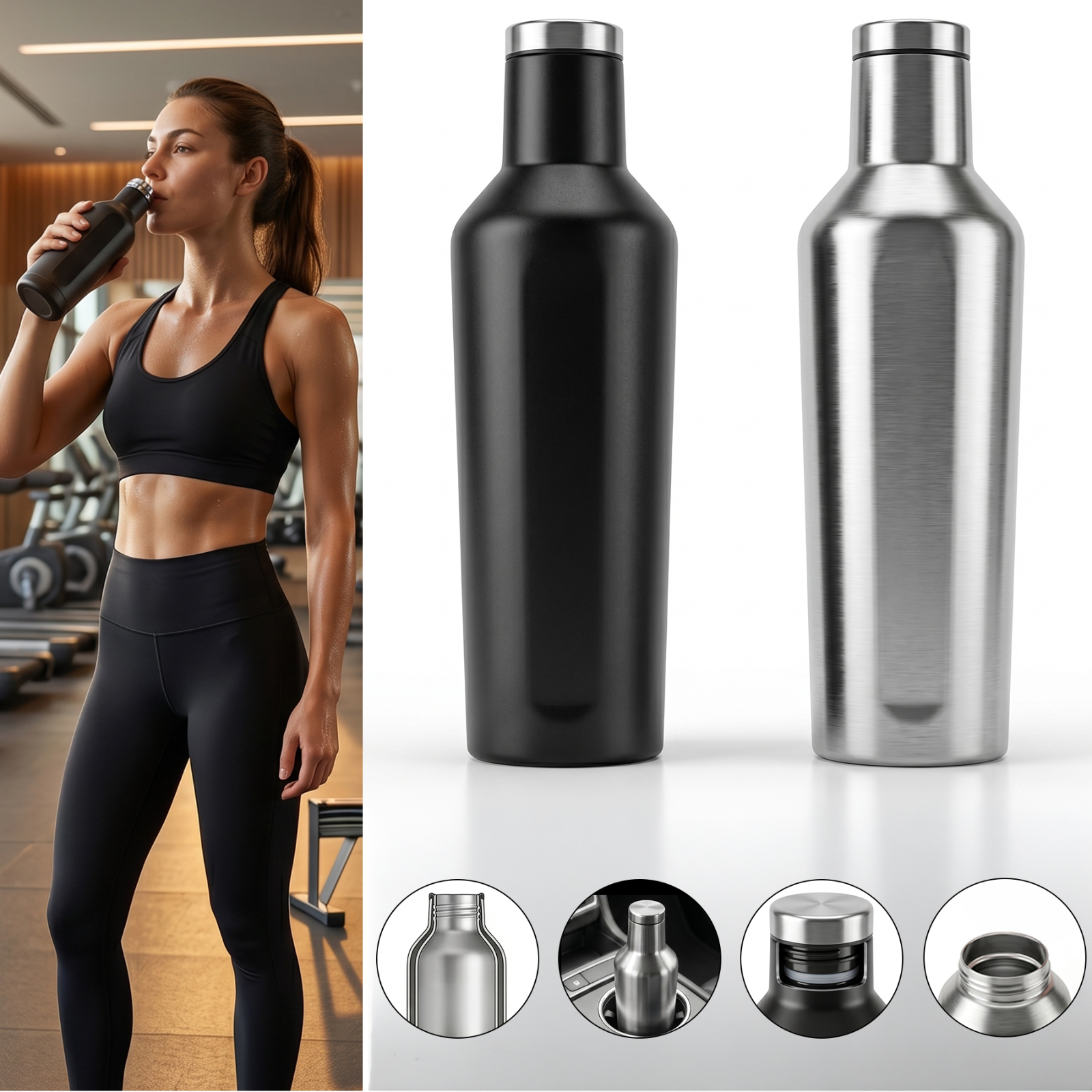 500ml Stainless Steel Water Bottle Double Wall Vacuum Insulated Thermal Flask UK