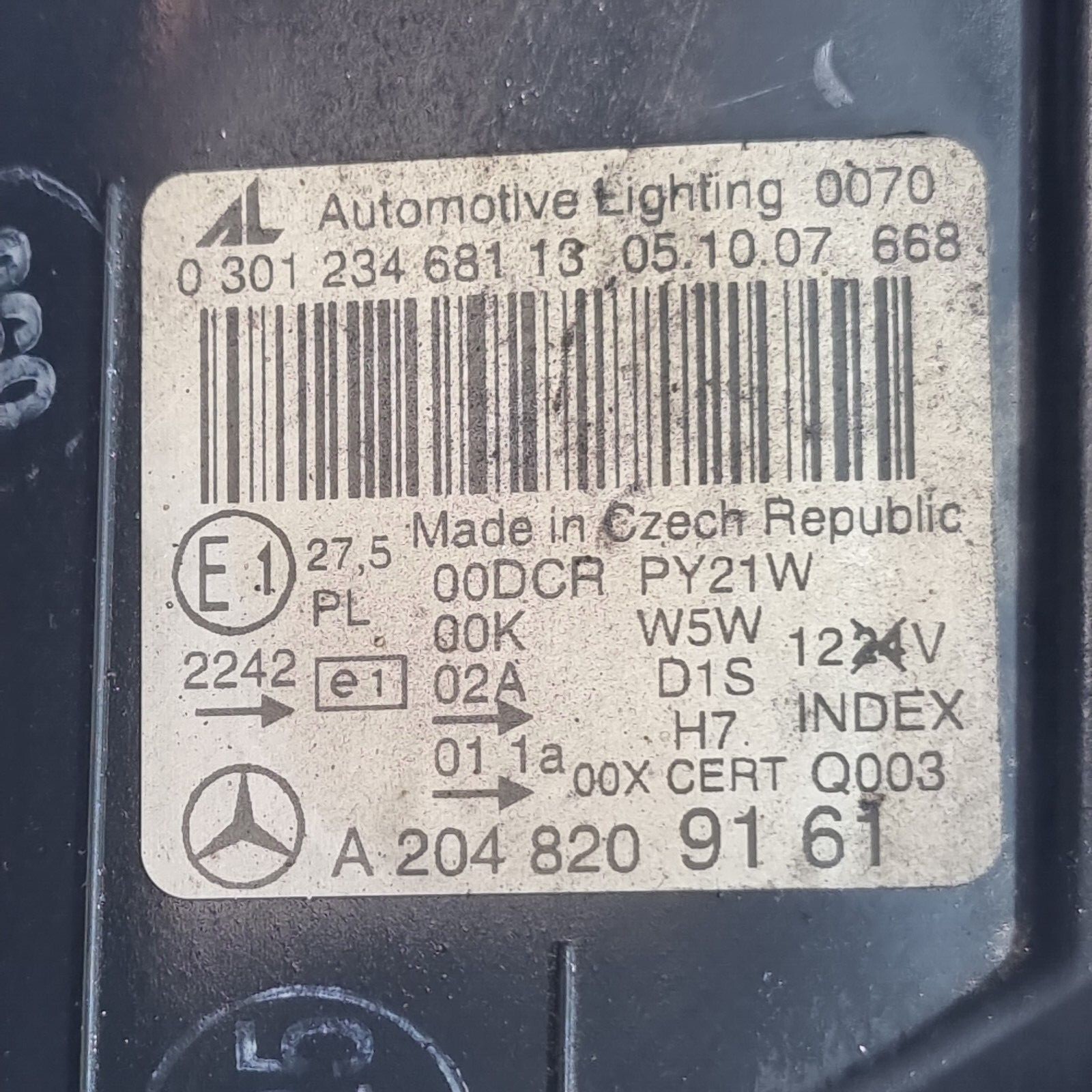 MERCEDES-BENZ Benz c class 2011 Left door