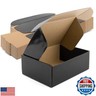 Golden State Art, 8x6x3 Black Shipping Boxes 26 Pack, Corrugated Cardboard Mailing Box for Small Business, Tab Locking Literature Mailer for Moving, Packing and Storing