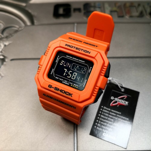 Pre-owned Casio Dw-d5500mr-4  G-shock Rescue Orange Series Digital Men's Wrist Watch