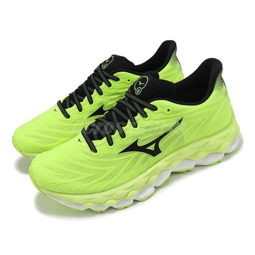 Mizuno Wave Sky 8 Neo Lime Black Men Road Running Shoes Mizuno Wave Sky 8 Neo Lime Black Men Road Running Shoes