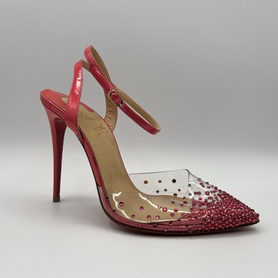 Christian Louboutin Pink Leather Ankle Strap Heels Women’s Size 6 US - A060478