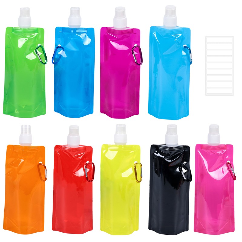 9 Pieces 16oz Activities Water Bottle Foldable Running Outdo