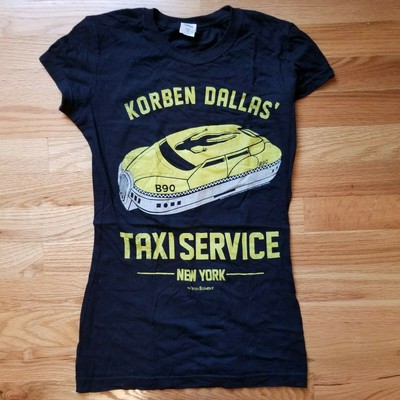 The Fifth Element Juniors T-Shirt Korben Dallas Taxi Service Gold Tee