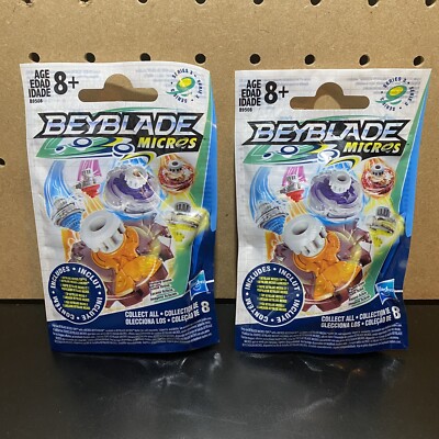 NEW- LOT OF 2 - Beyblade Micros Series 3 Blind Bag with launcher - FREE SHIP