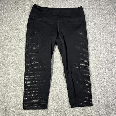 Athleta Women s High Rise Chaturanga Capri Black Yoga Tight Pilayo Legging M