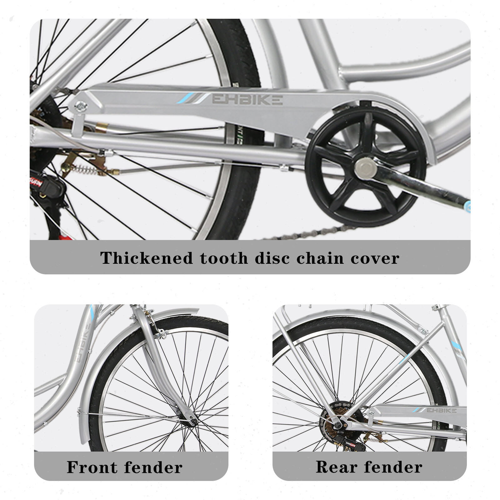 7 Speeds 26 Inch Women Bike Road Bike Seaside Travel Bicycle Commute Bike