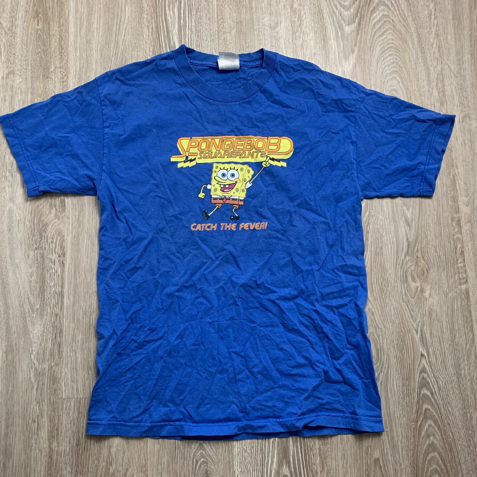 

Мужская винтажная синяя футболка Nickelodeon SpongeBob Squarepants 2000 Made USA, Синий
