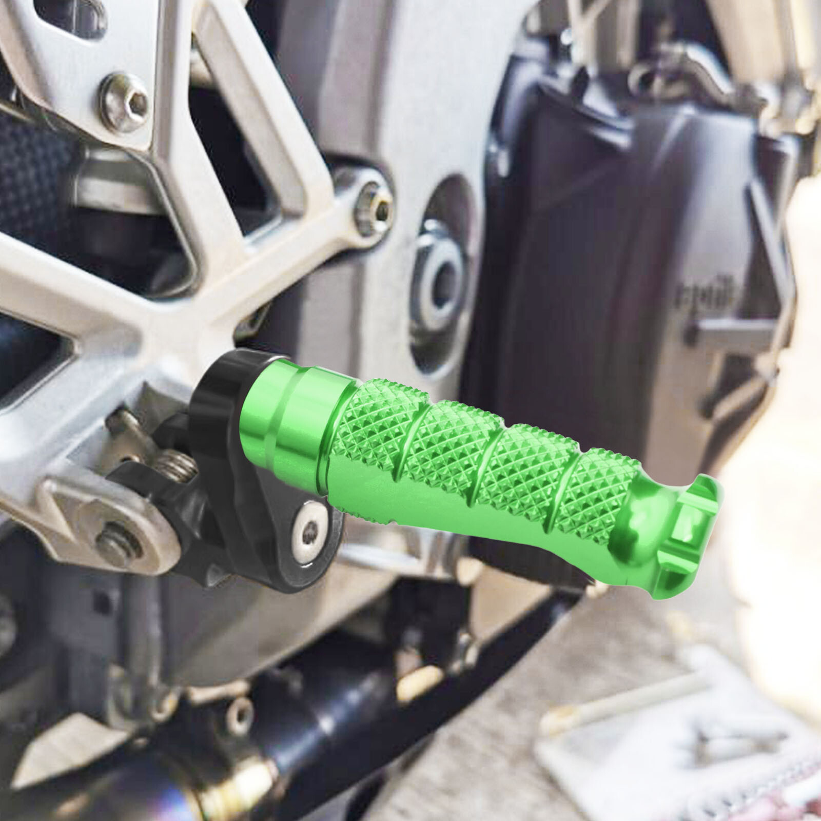 ふぁいと R-Fight 1 inch Extender Front Footpegs Green For Kawasaki ZX