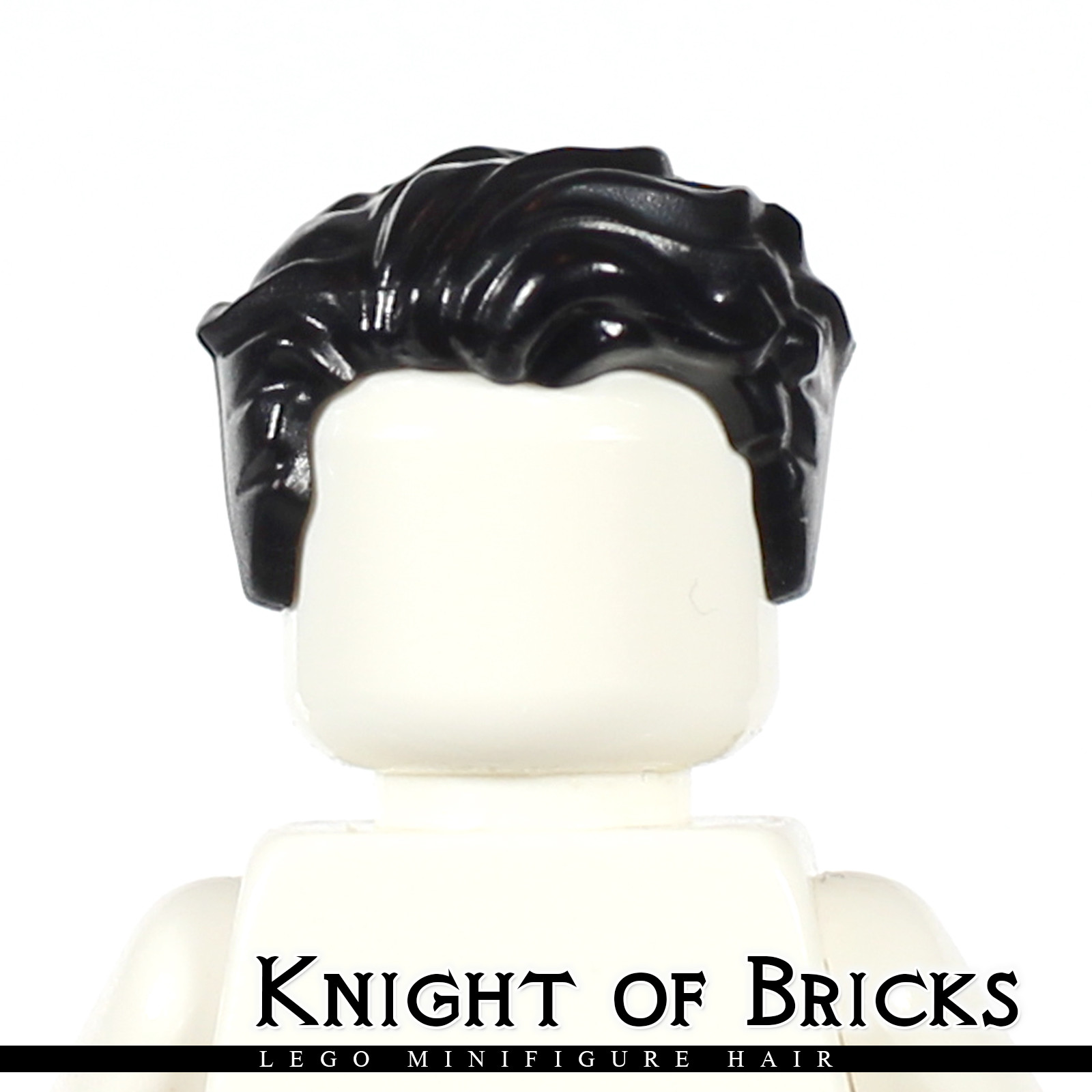 LEGO Minifigure Hair BLACK 23186 Male Short Swept Left Tousled eBay