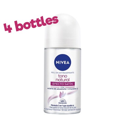 Nivea tono Natural 4 pack (whitening) Roll on antitranspirante  Efecto Satin