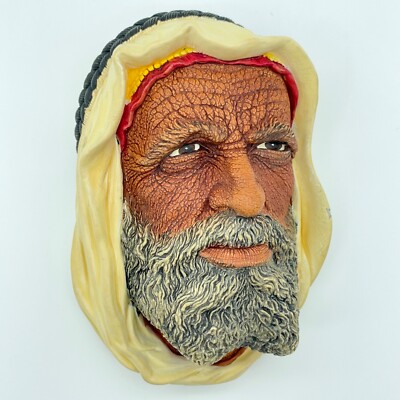 Bossons Chalkware Head ''Syrian'' Arab Sheik (1968) Congleton England