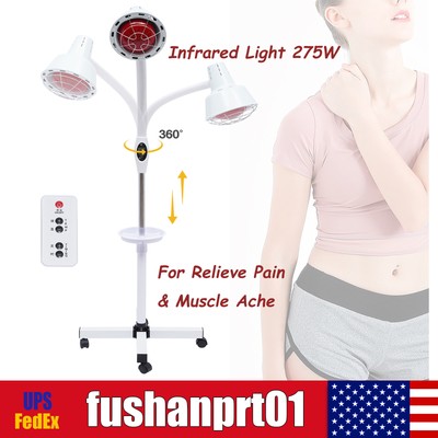 275W IR Infrared Red Heat Therapy Light Therapeutic Lamp Floor Stand Pain Relief