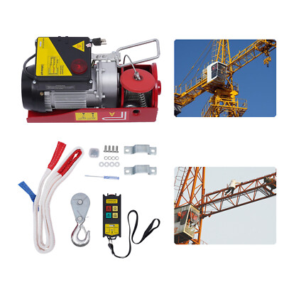 440lb Electric Hoist Winch Engine Crane Overhead Lifting Wireless Remote Control