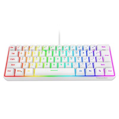 60% Wired Gaming Keyboard, 61 Keys RGB Backlit Wrist Rest Ultra-Compact Mini ...