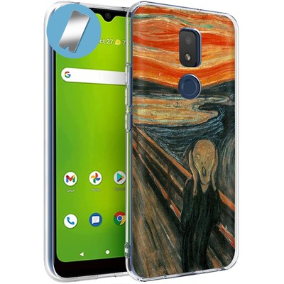 Cover Case for Cricket Icon 3, The Scream, + Glass Protector