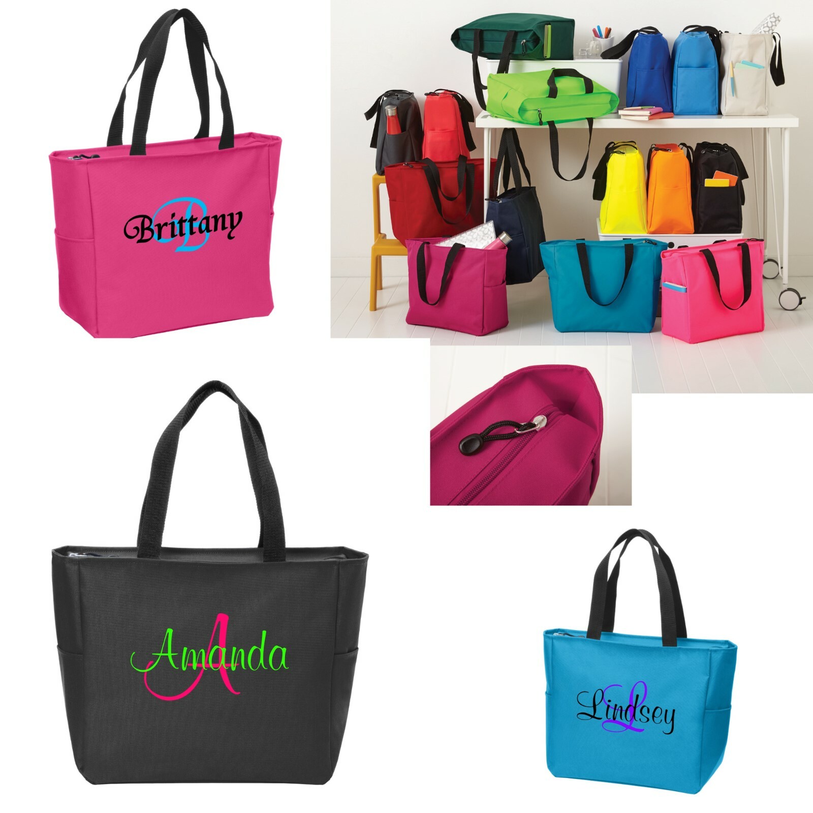 1 WEDDING TOTE Bag personalized BRIDESMAIDS MONOGRAM BRIDAL SHOWER FRIENDS GIFT