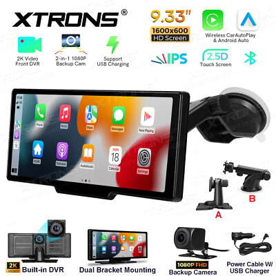 IPS HD Screen Android Auto CarPlay GPS Stereo Navi 2K Video DVR 1080P Backup CAM