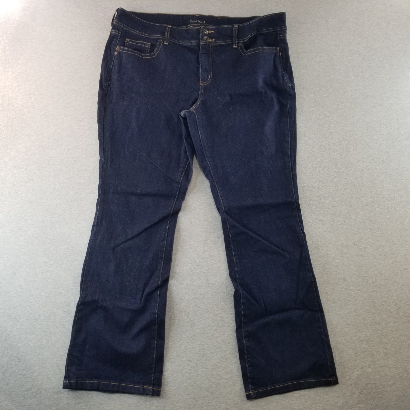 JCP Jeans Women's Sz 20W Dark Blue Wash 99% Cotton Quality Bootcut Classy Rizz