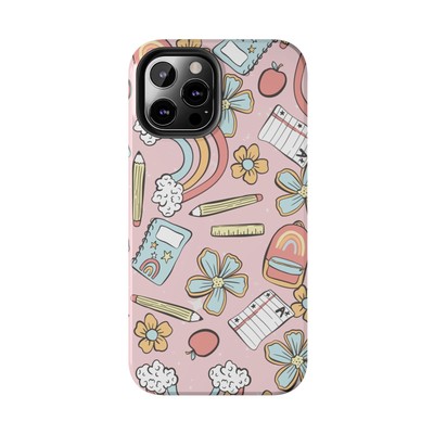 Pink Back To School Teacher iPhone SE 11 12 13 14 15 Samsung Galaxy Case Women