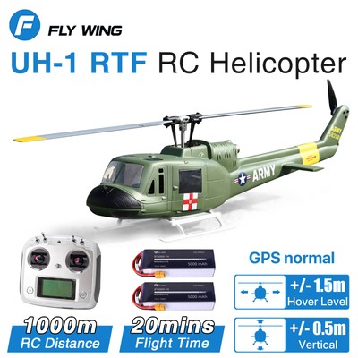 FlyWing UH-1 470 6CH GPS 3D Altitude Hold Hovering RC RTF Helicopter 2 Battery