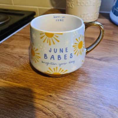 Feel Good Club June Babes Cup. Gold Handle And Base. 3.5"