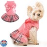 Dog Sweater Dog Winter Clothes for Small Dogs Boy Girl Fall Puppy Dress Warm Fleece Chihuahua Yorkie Teacup Doggy Sweaters Dresses Doggie Sweater for Small Dogs Girl Cat Sweaters, Plaid Pink, XXS