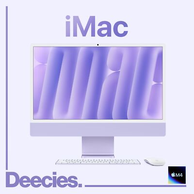 iMac M4 Apple 24-inch 10-core CPU 10-core GPU 16GB Ram 256GB SSD Purple NEW Mac