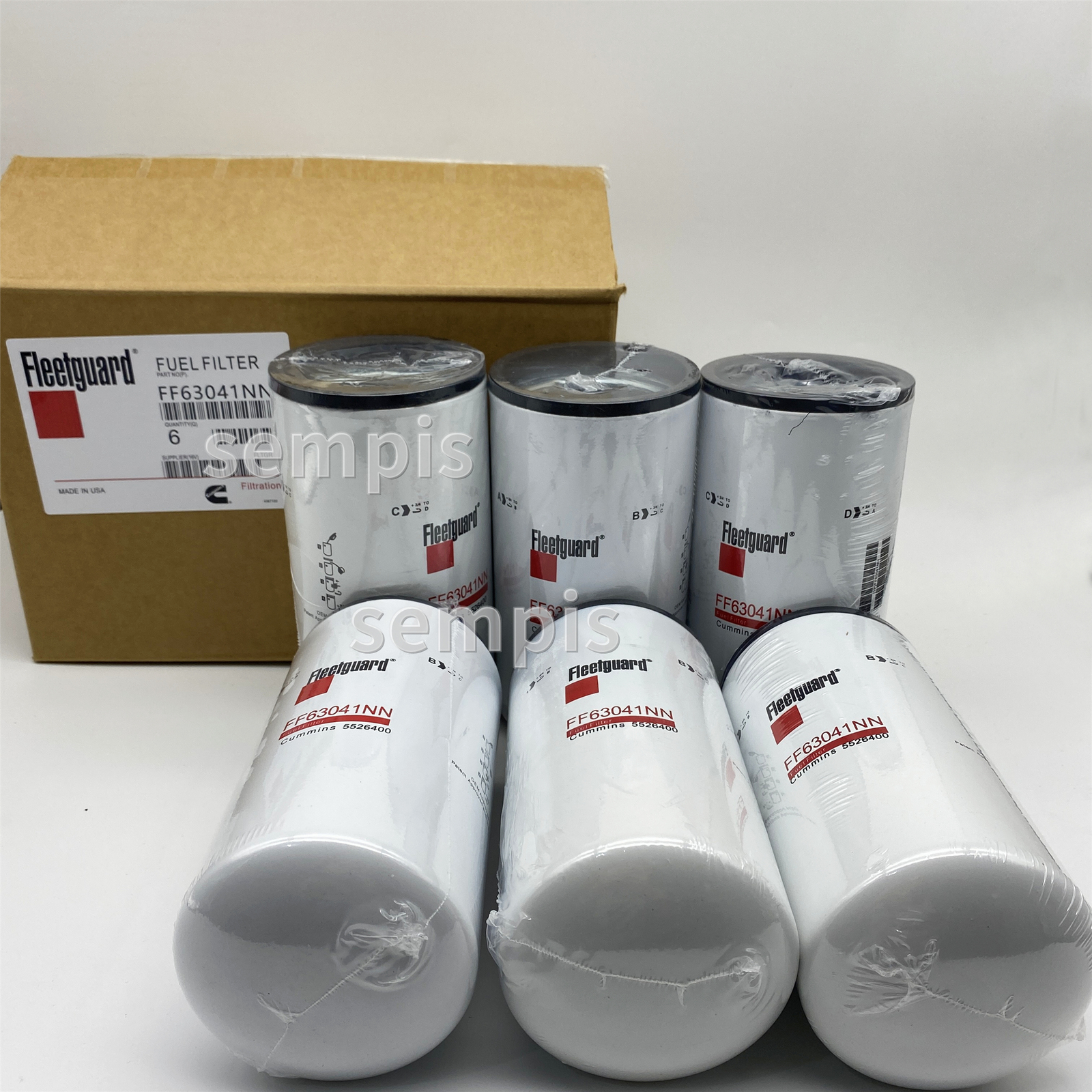 6PCS Replace Fleetguard FF63041NN Fuel Filter Fits Cummins 5526400
