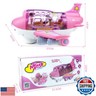 Ynybusi Pink Airplane Toys for Toddlers 1-3-5, Toy Airplane for 4-8 Year Old Boys Girls Birthday, Toddler Toys Bump and Go Action Air Plane with LED Flashing Lights and Sounds (Pink)