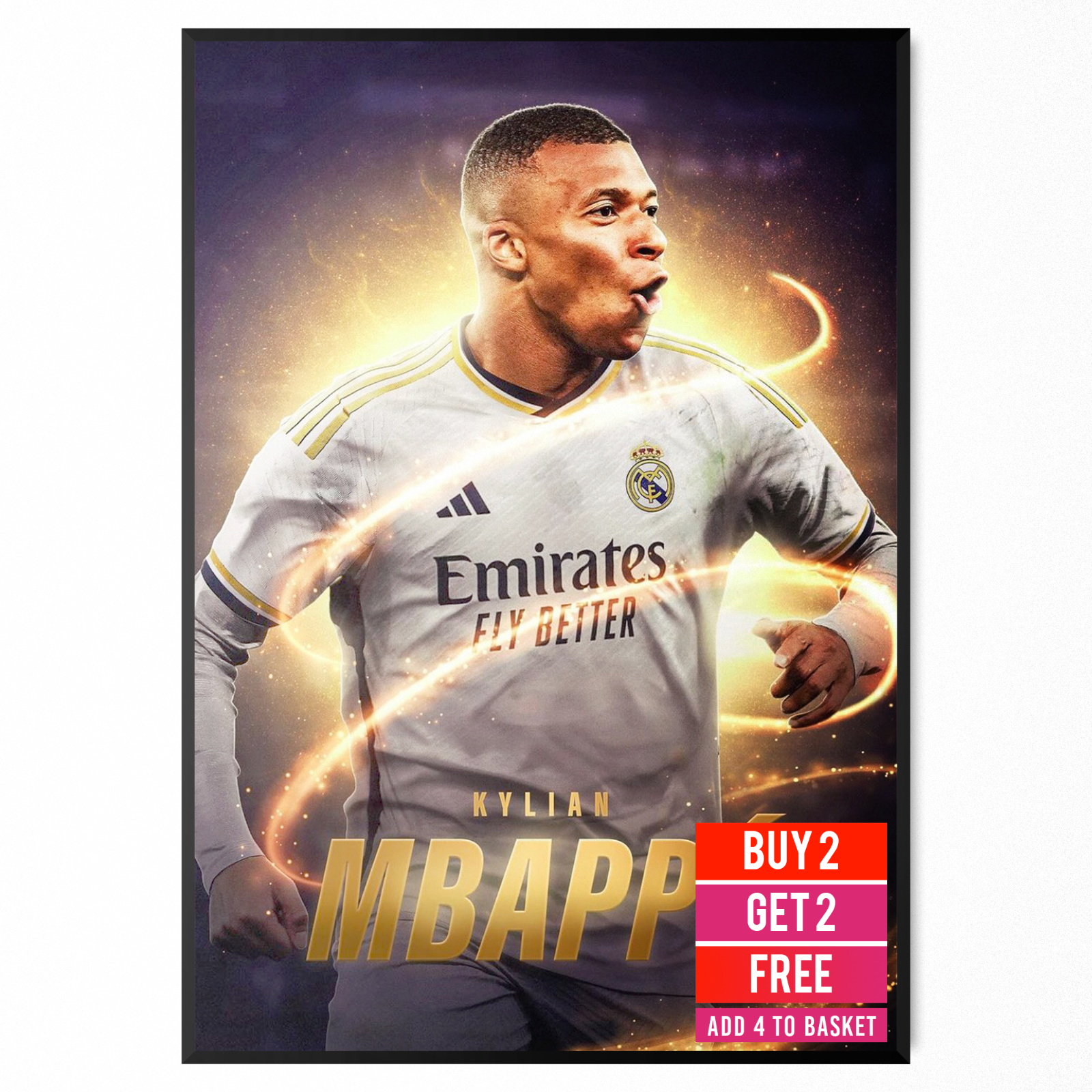 Kylian Mbappe Poster Football Real Madrid Football Player Poster A5 A4 A3