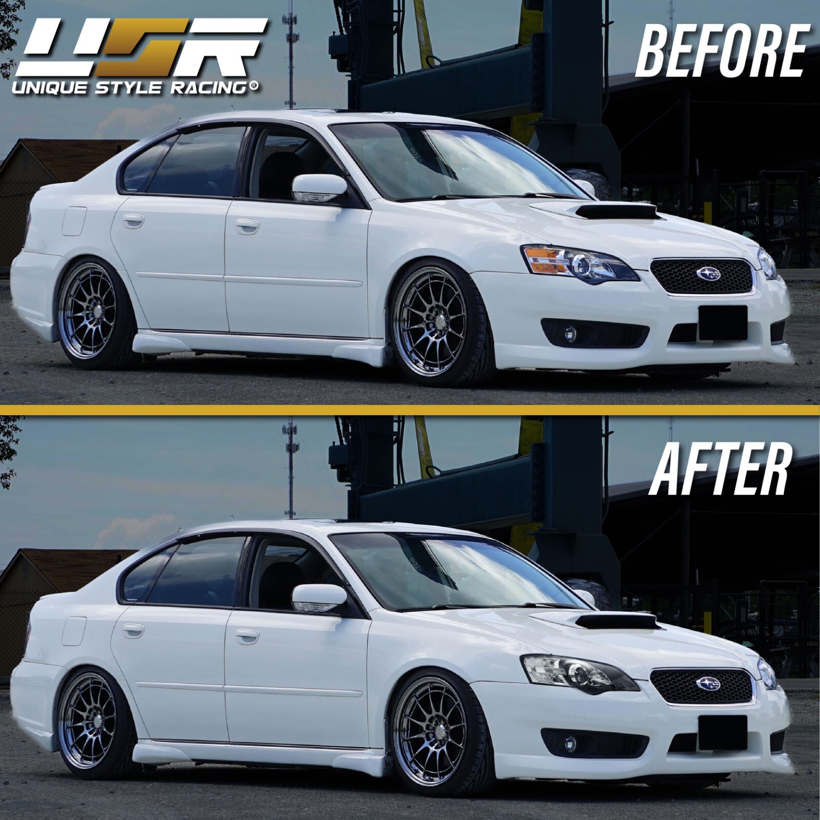 DEPO JDM Black/Clear Projector Headlights For 2005-2007 Subaru Legacy / Outback