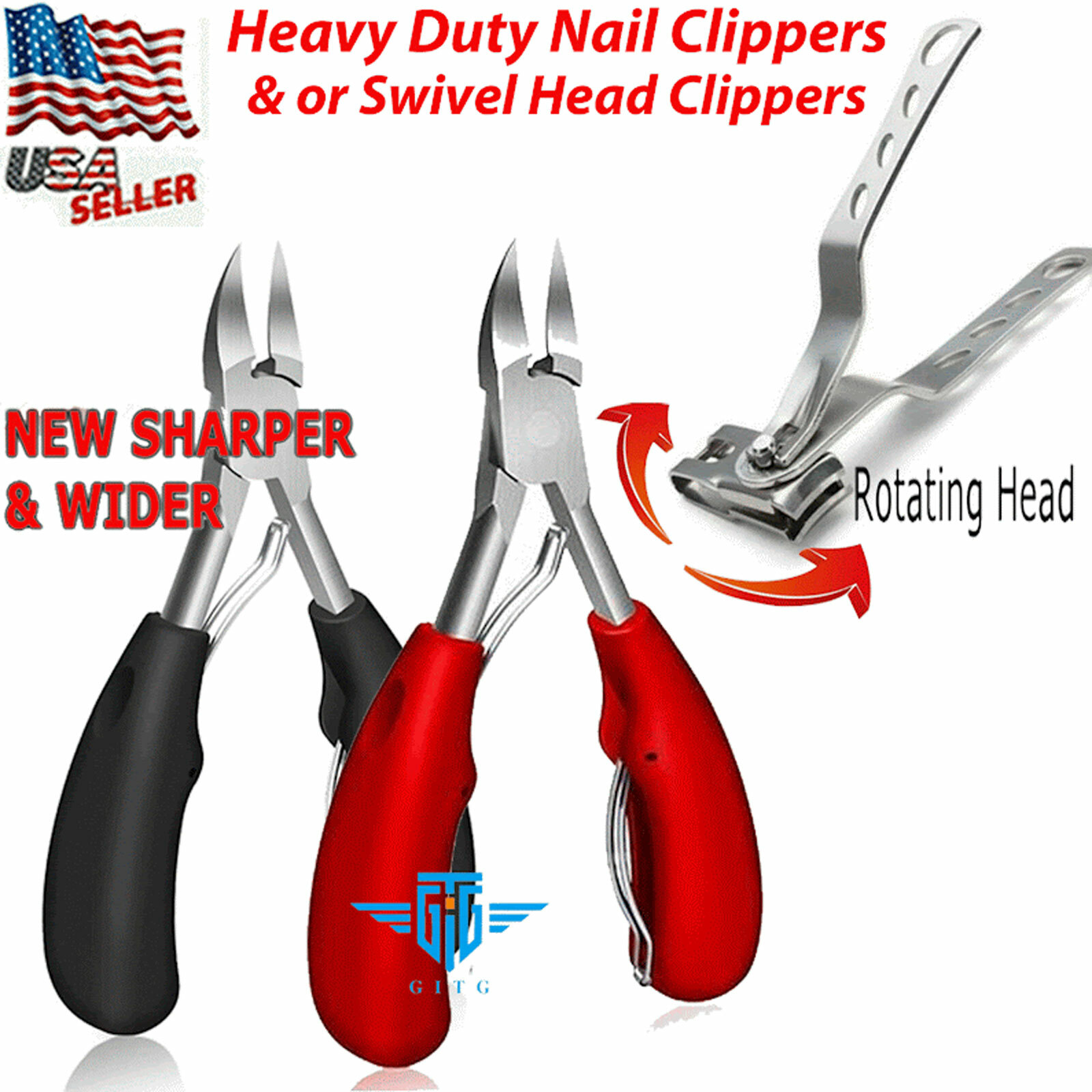 Toenail Clippers for Thick Ingrown Toe Nails Heavy Duty Precision Nail Scissor 