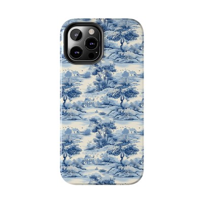 Blue English Toile Hard Durable Tough iPhone & Samsung Galaxy Case Covers