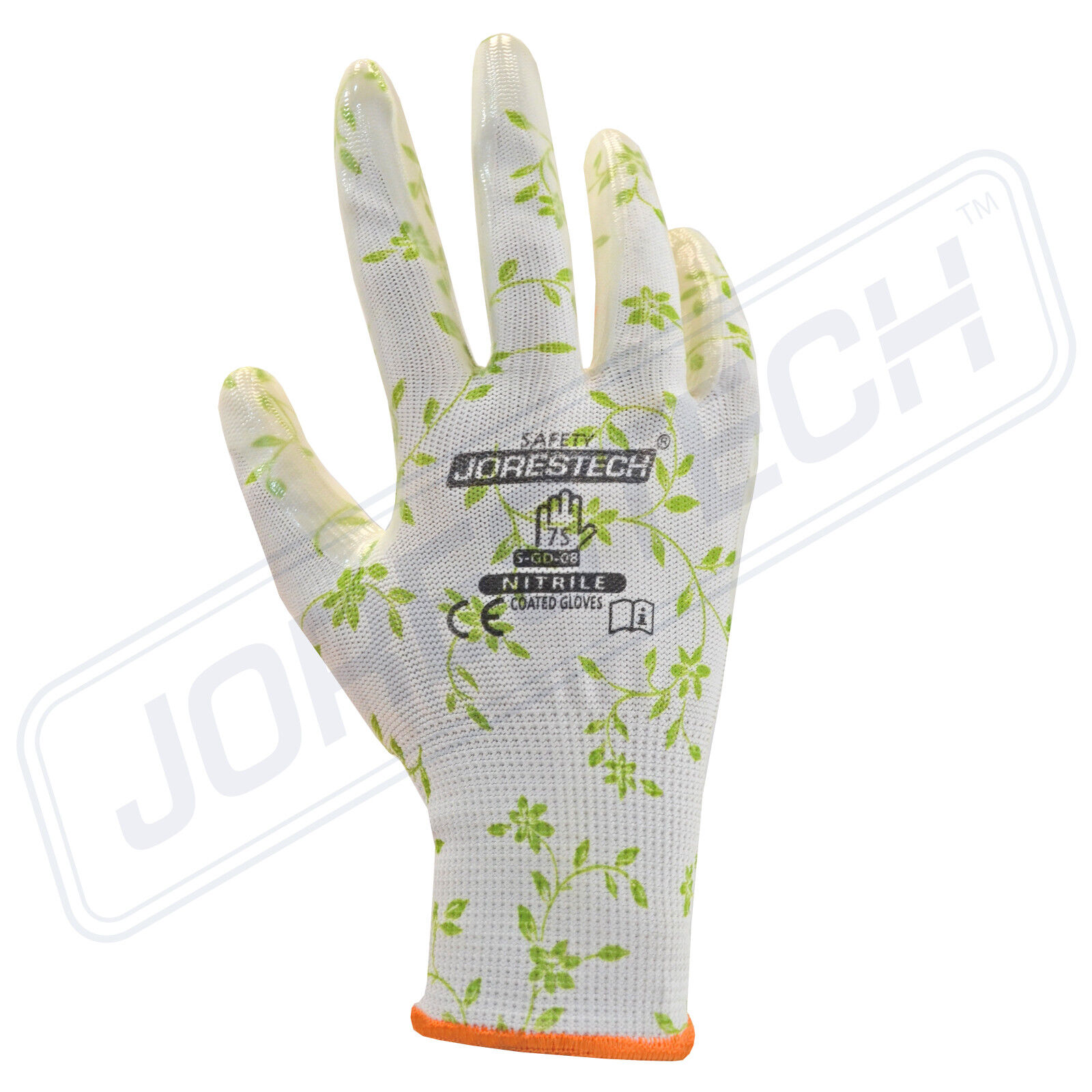 Garden Gardening Yard Gloves Nitrile Dipped Anti-Slip Knit Wrist 4 pairs NEW