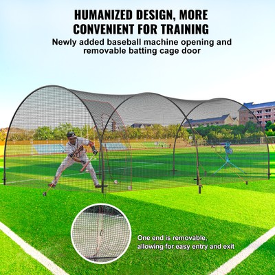 VEVOR 22FT Softball Baseball Cage Net and Frame Heavy Duty Pitching Batting Cage